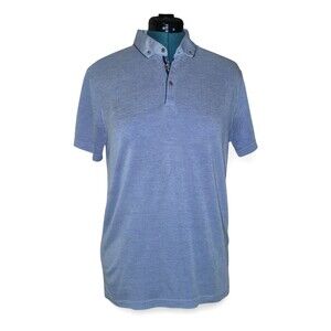 Ted Baker Blue Short Sleeve Polo Preppy, Designer Dad College Professor Size 4